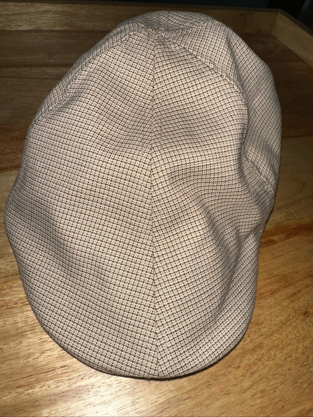 Dockers Tan Micro-Check Flat Cap